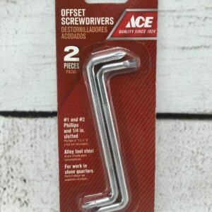 ACE 2pc 1/4″ Standard/#1 & #2 Phillips Offset Screwdriver #20591 USA SELLER