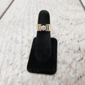 Ring YG Mens Sz 6 6.8DWT 14k Yellow Gold, approx. .75ct Round Cut Diamond