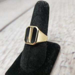 Ring YG Mens Sz 9.5 4.0DWT 14k Yellow Gold, Black Onyx
