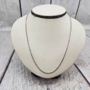 Necklace WG Unisex 22″ Rope Chain, 6.80DWT 14k White Gold, Italy
