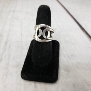 Ring SS Mens Sz 9 5.02DWT .925 Sterling Silver Vintage Loop Statement Ring