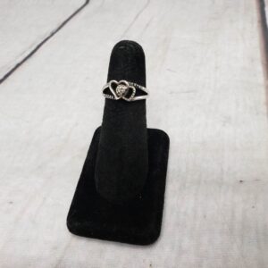 Ring SS Women Sz 6 2.05DWT .925 Sterling Silver, Heart Ring