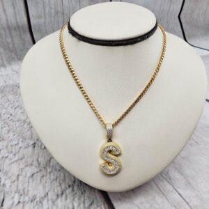 Necklace SS Unisex 22″ Curb Chain 19.6DWT Gold over 925 Sterling Silver