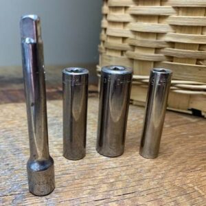 Vntg Craftsman USA 6 Pt 1/4″ Dr. Deep Socket 1/2″~43589, 3/8″~43577, 5/16″~43575