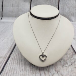 Necklace SS Women 18″ Rope Chain, 2.69DWT .925 Sterling Silver, Heart