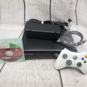 Microsoft Xbox 360 S console w/ power supply, 250MB memory drive, cords, good condition